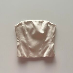 Aritzia Cream Satin Bustier